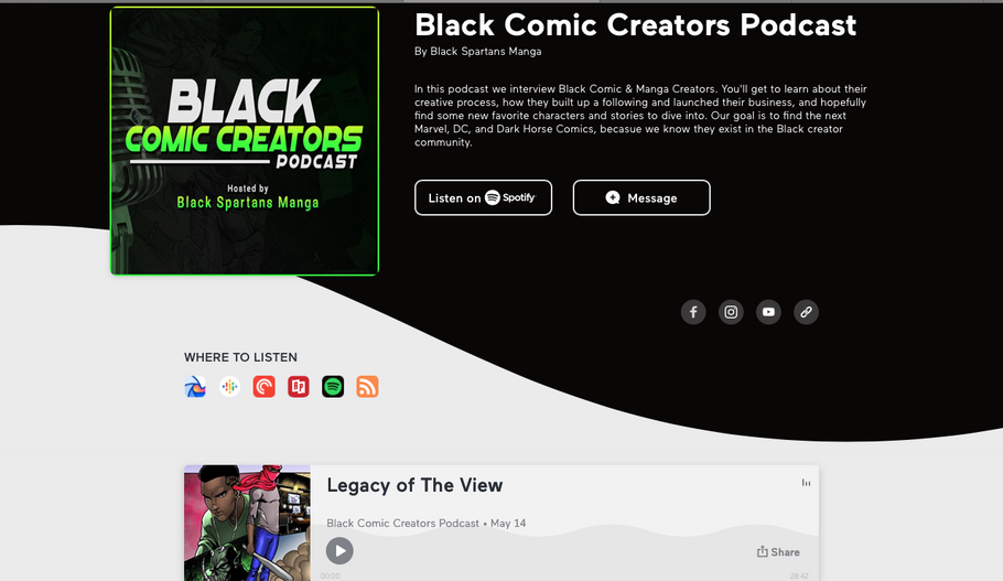 Black Comic Creators Podcast talk to Specks Thompson